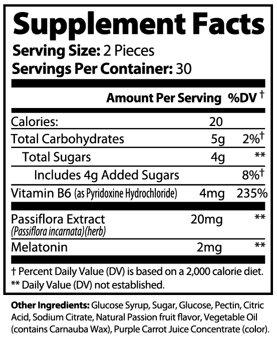 Nutrivana Deep Sleep Gummies – Passion Fruit Flavor – 60 Count (Adult)