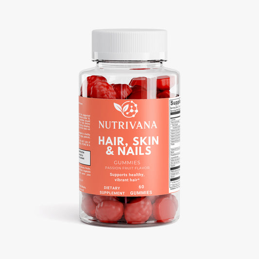 Nutrivana Radiant Skin + Hair & Nails Gummies – Passion Fruit Flavor – 60 Count